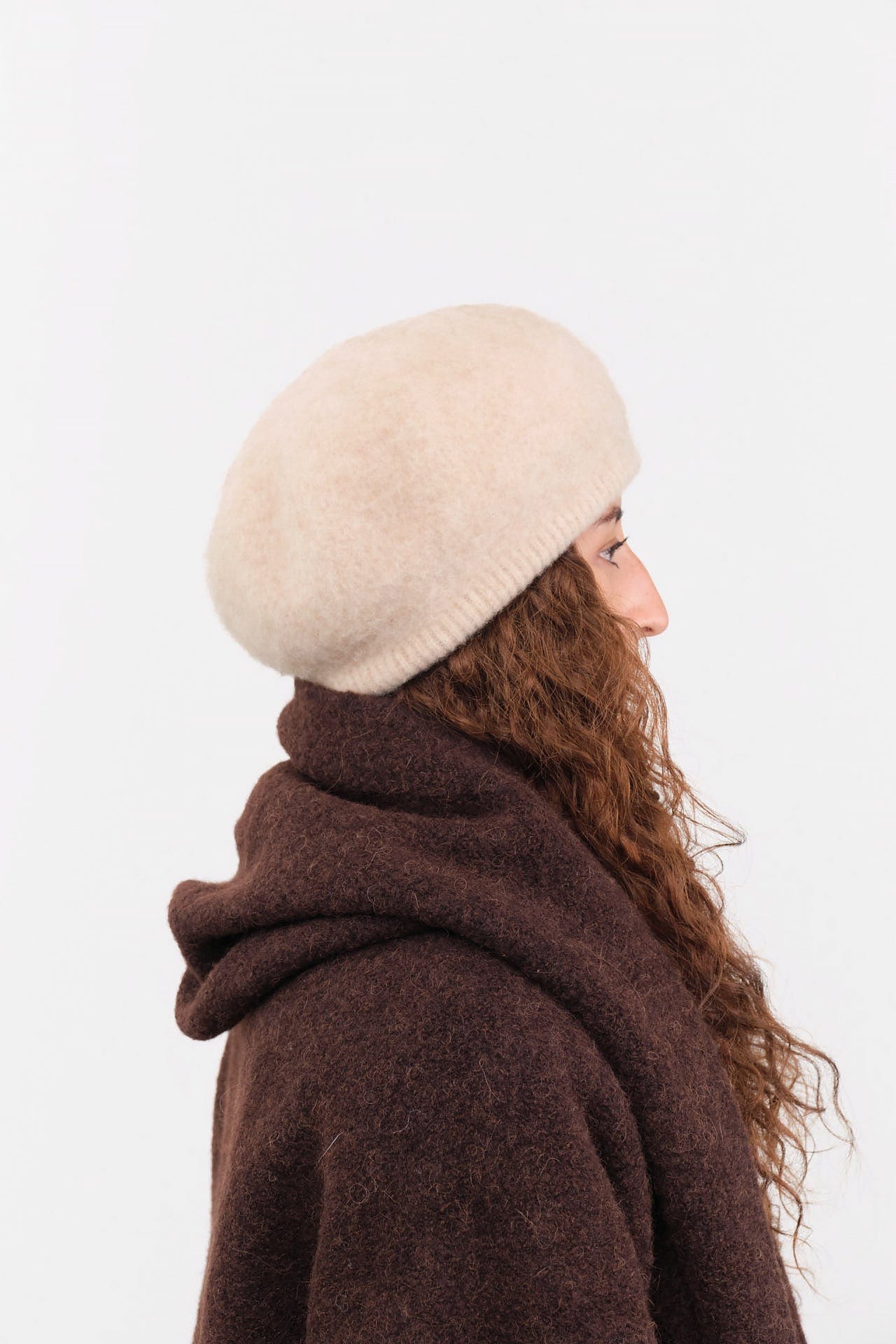 Mature Ha. Accessories Hats Camel Wool Beret Natural / One Size