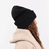 Mature Ha. Accessories Hats Cashmere Loop Knit Cap in Black Black / One Size