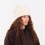 Cashmere Loop Knit Cap in White