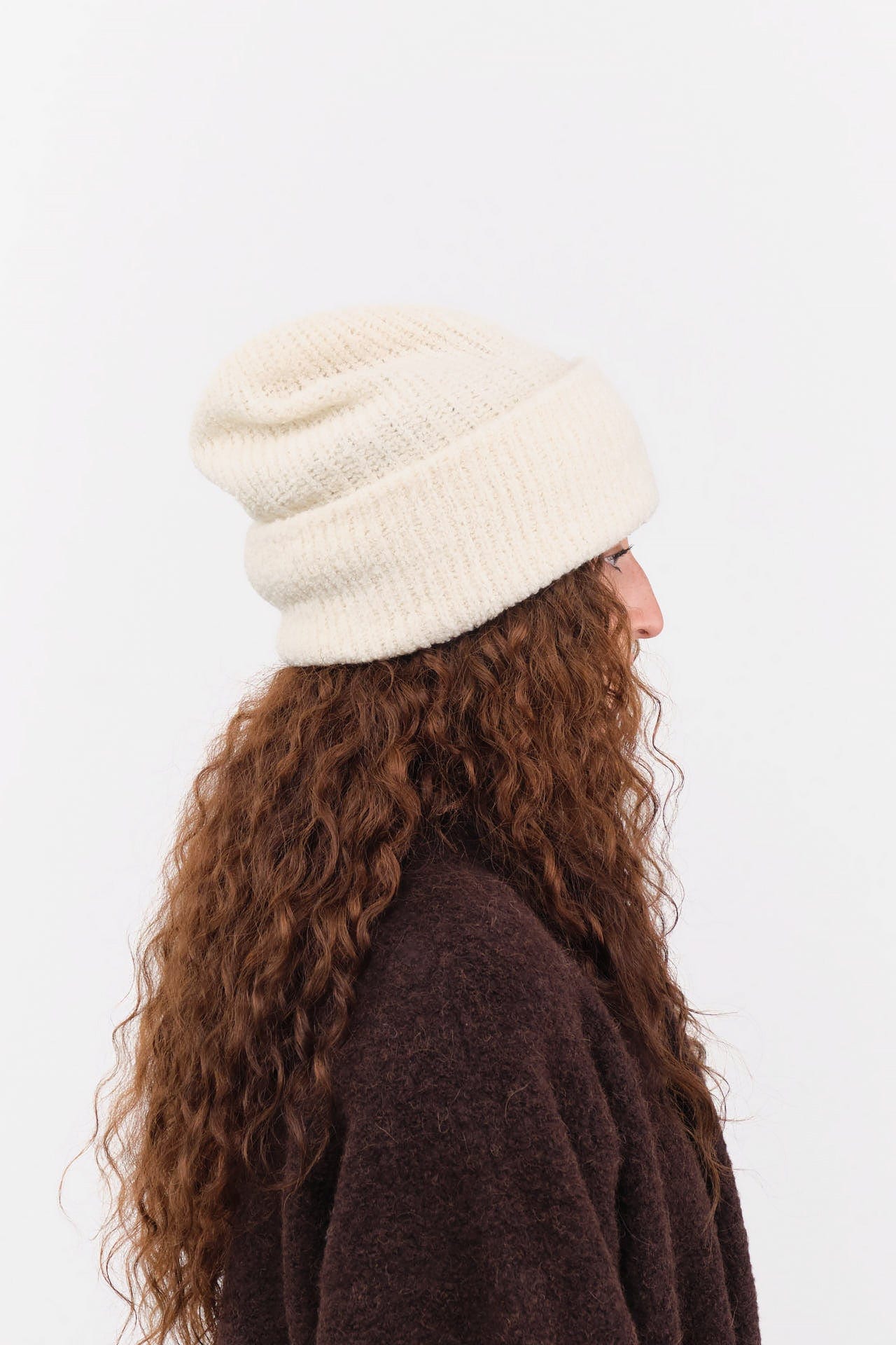 Mature Ha. Accessories Hats Cashmere Loop Knit Cap in White White / One Size