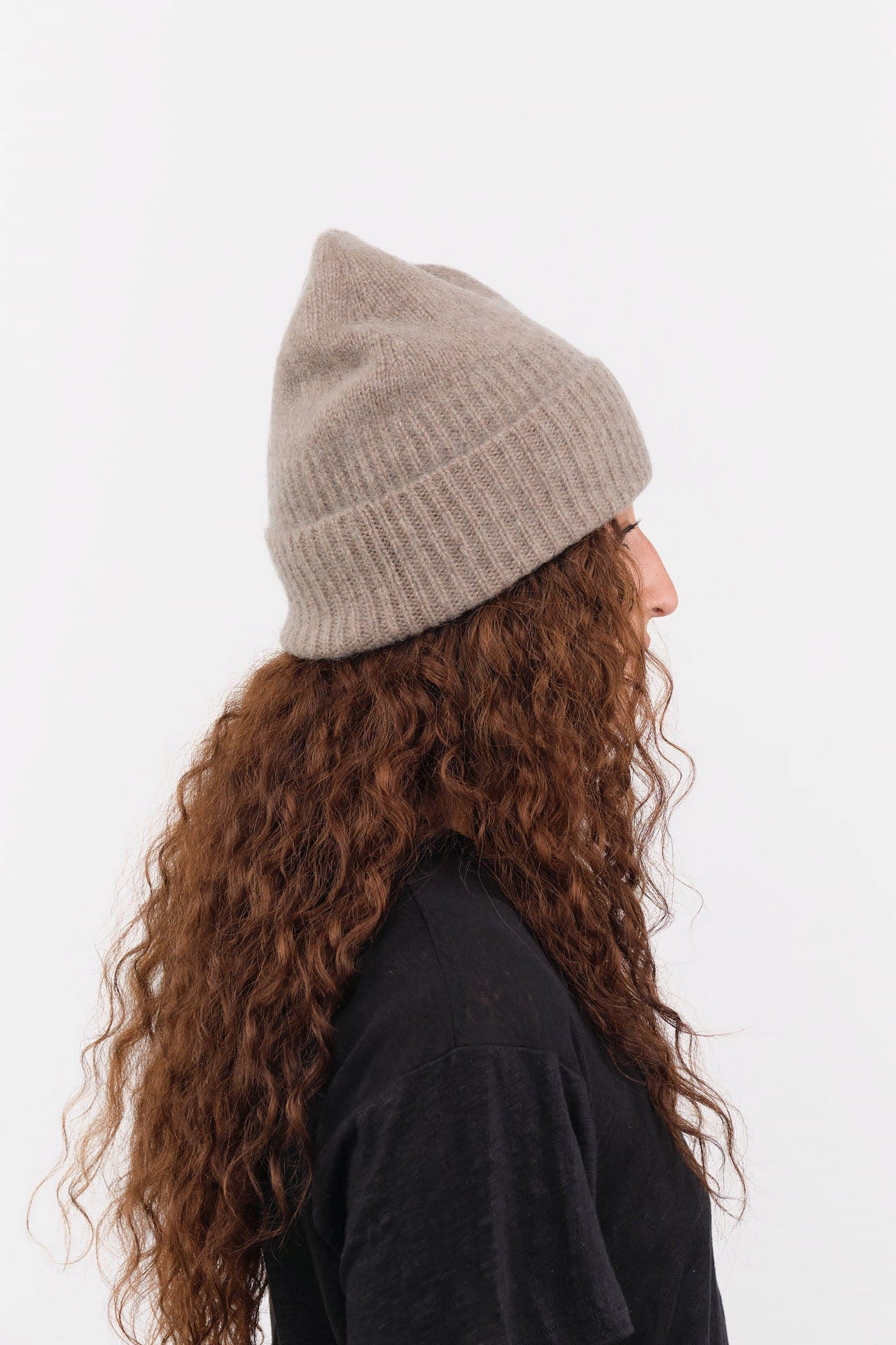 Mature Ha. Accessories Hats Cashmere Yak Knit Cap in Light Brown Light Brown / One Size