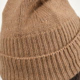 Close up of Knit Cap in Camel