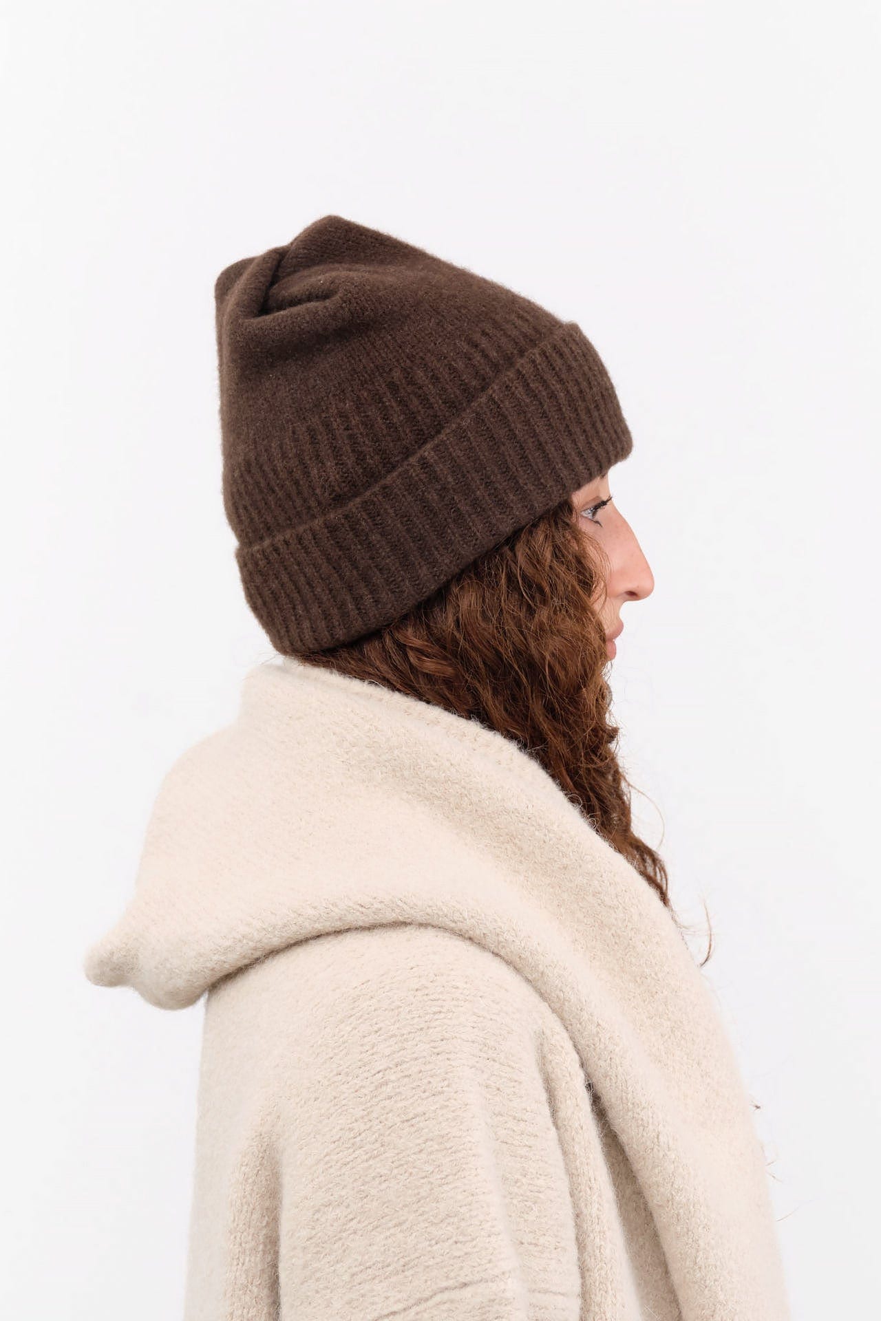 Mature Ha. Accessories Hats Pleats Knit Cap in Brown Brown / One Size