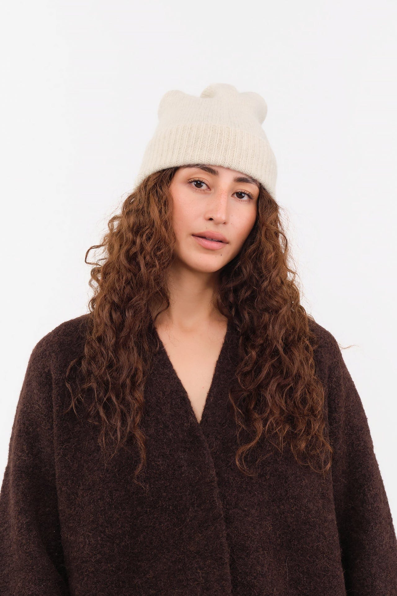 Mature Ha. Accessories Hats Pleats Knit Cap in Natural Natural / One Size