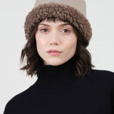 Mature Ha Reversible Beanie in Natural X Greige