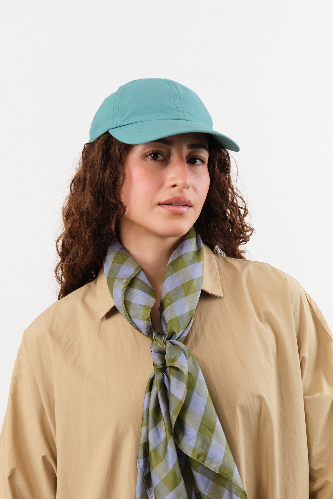 Mature Ha. Accessories Hats Ripstop Washed Trainer Cap Low in Aqua Green Aqua Green