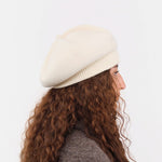 Mature Ha. Accessories Hats Top Gather Rib Beret Raw White / One Size