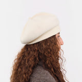 Mature Ha. Accessories Hats Top Gather Rib Beret Raw White / One Size