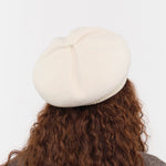 Mature Ha. Accessories Hats Top Gather Rib Beret Raw White / One Size
