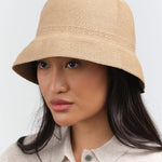 Side view of Waterproof Paper Braid Switch Brim Short Hat