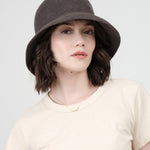 Mature Ha Widen Bell Hat in Charcoal Brown