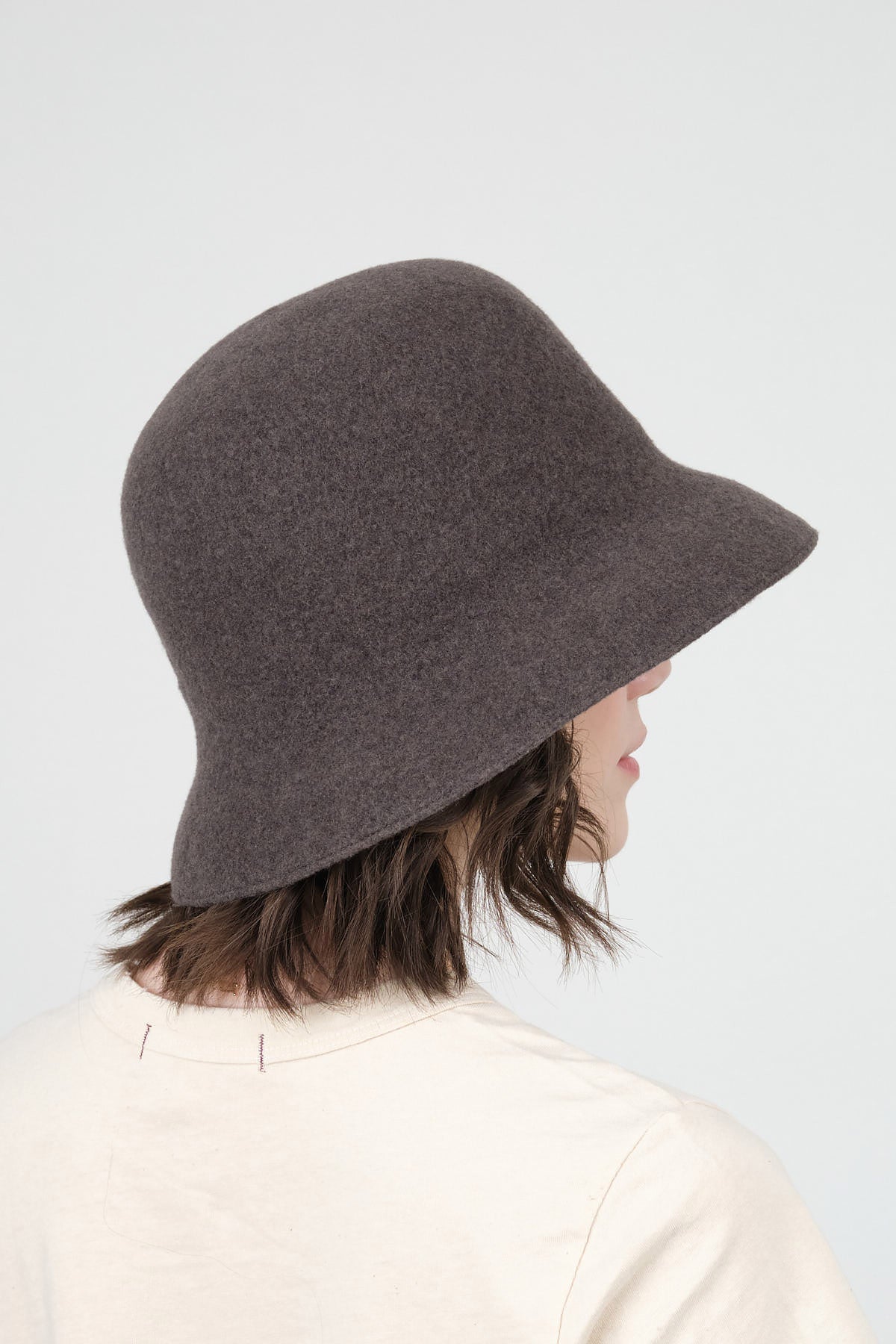 Charcoal Brown Widen Bell Hat by Mature Ha