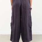 MEALS Apparel Womens Pants Linen Chef Pant in Black Sesame
