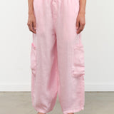 MEALS Apparel Womens Pants Linen Chef Pant in Bubblegum
