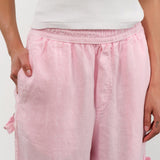 MEALS Apparel Womens Pants Linen Chef Pant in Bubblegum