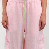 MEALS Apparel Womens Pants Linen Chef Pant in Bubblegum