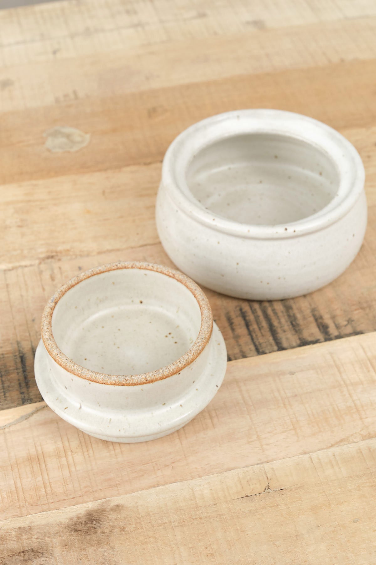 Milky White Glaze Butter Keeper by MH Ceramics 