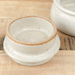 MH Ceramics Brand Butter Keeper with Lid in Milky White Glaze