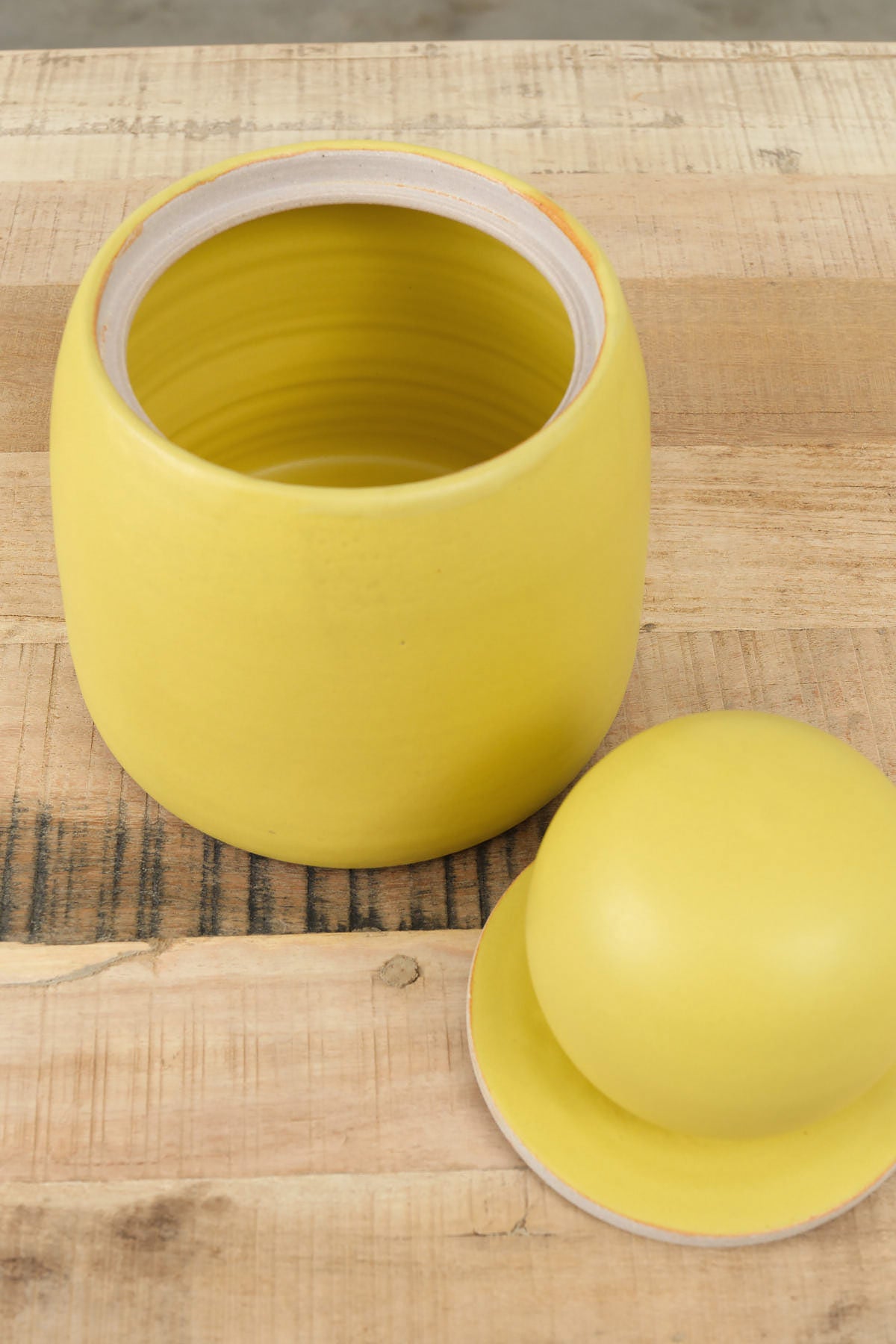 Saffron Yellow Extra Large Stash Jar by MH Ceramics 