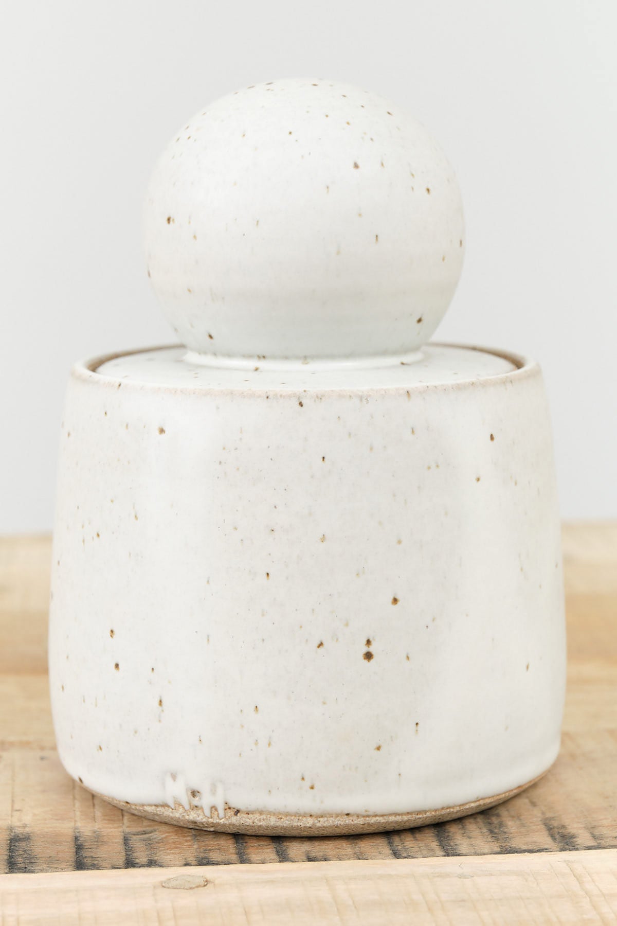 Alabaster Milky White Large Stash Jar by MH Ceramics