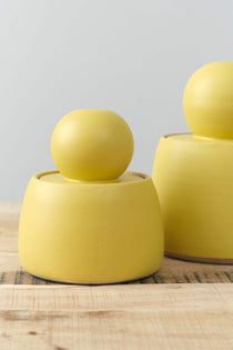 MH Ceramics Home Kitchen Containers Medium Stash Jar in Saffron Saffron / 4.5" D X 6" H