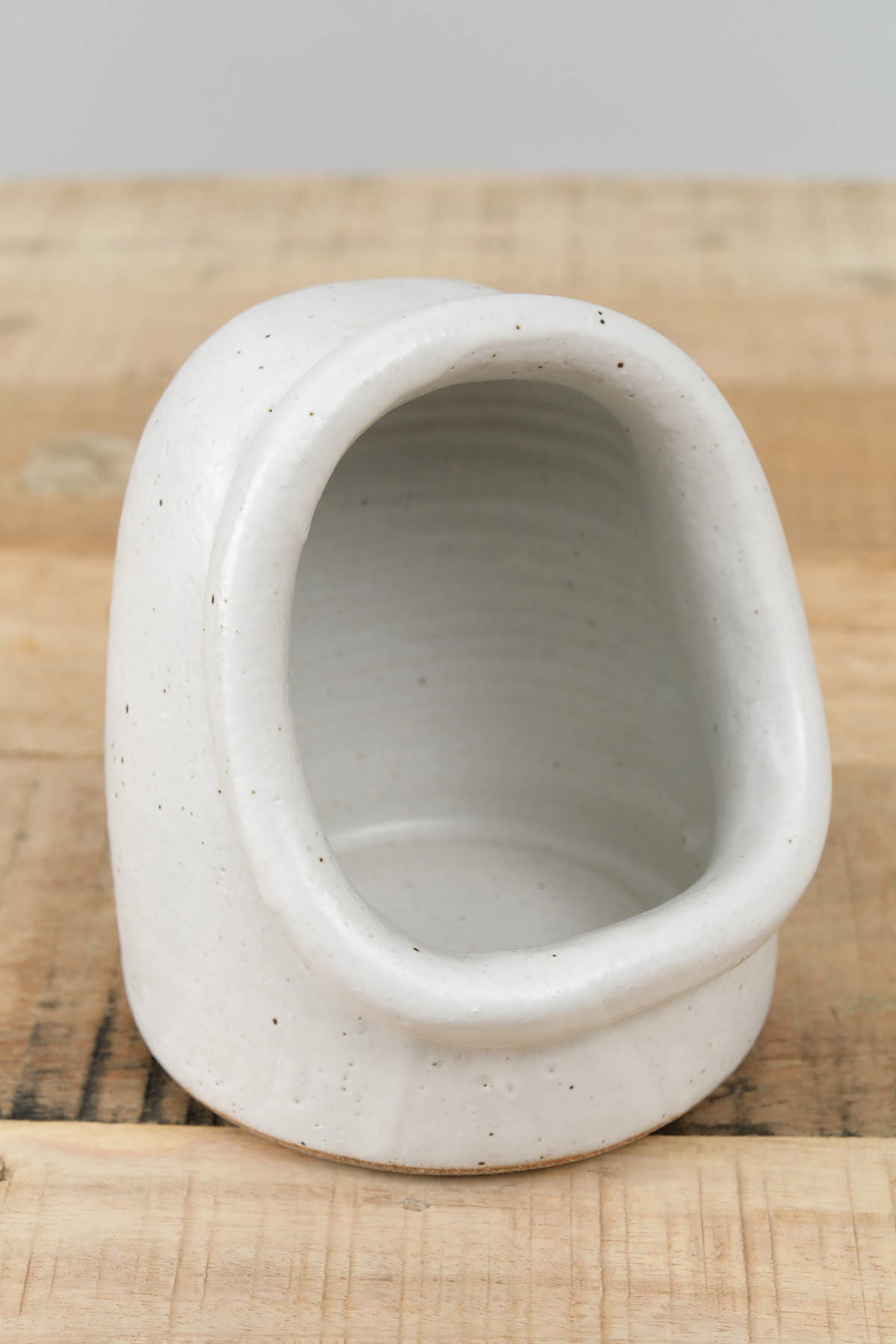 Alabaster Milky White Salt Keeper by MH Ceramics