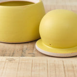 MH Ceramics Small Stash Jar in Yellow Saffron With Ball Lid 