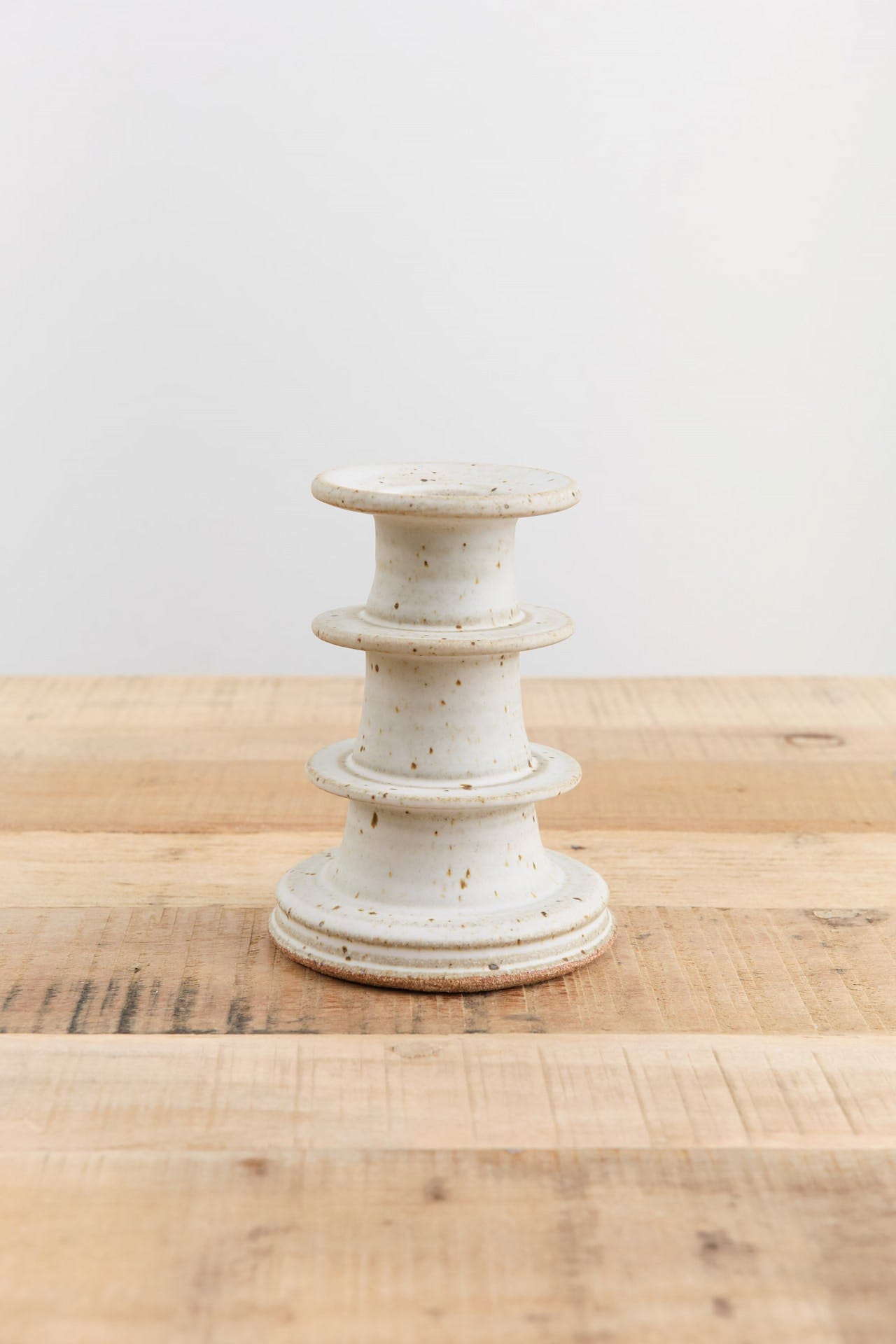 MH Ceramics Home Candle Holders Medium Temple Candlestick Alabaster / 6" H