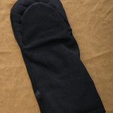 Long Dual Hand Oven Mitten in Black Denim