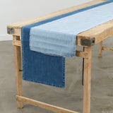 Mi Cocina Indigo Denim Long Table Runner in Medium Vintage