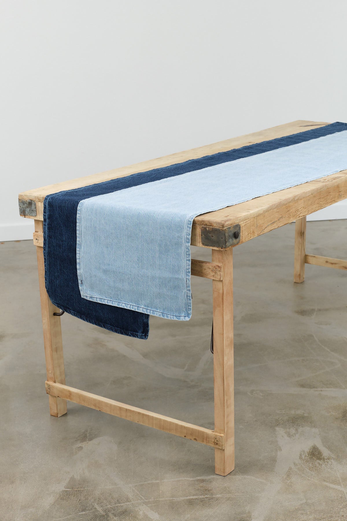 Mi Cocina Indigo Denim Table Runner in Light and Dark Vintage