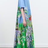 Mii Embroidered Michelle Dress in Landscape Spring Print