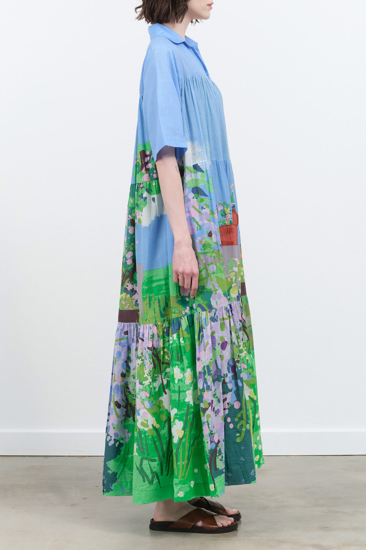 Mii Embroidered Michelle Dress in Landscape Spring Print