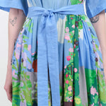 Long Tiered Michelle Dress with Tie Belt in Landscape Print by Mii