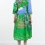 Mii Santi Dress with Collar and 3/4 Sleeves in Spring Print