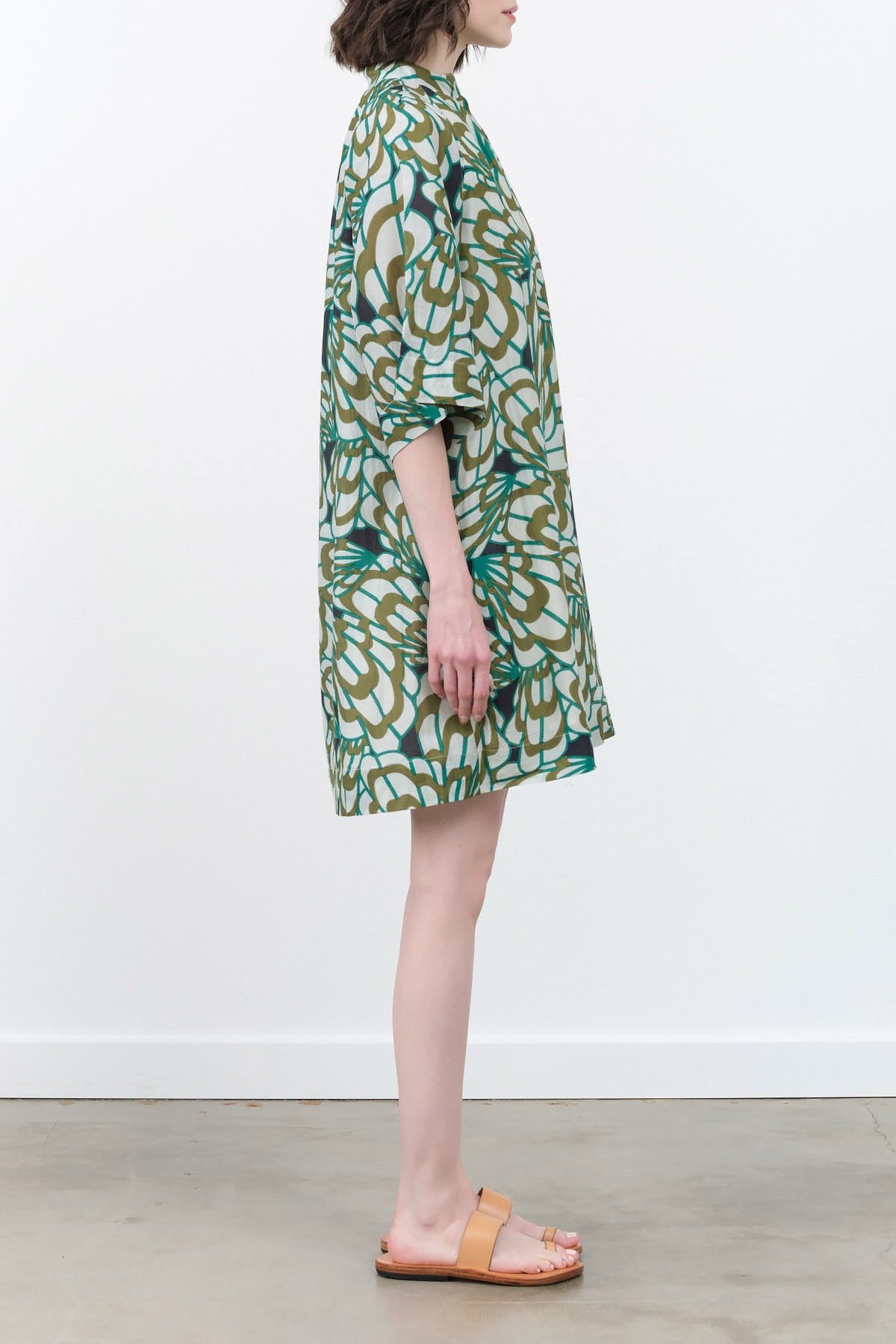 Mirth Faro Short Dress in Moss Shell Short Button Up