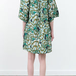 Mirth Faro Short Dress in Moss Shell Green and Blue Print Short Dress