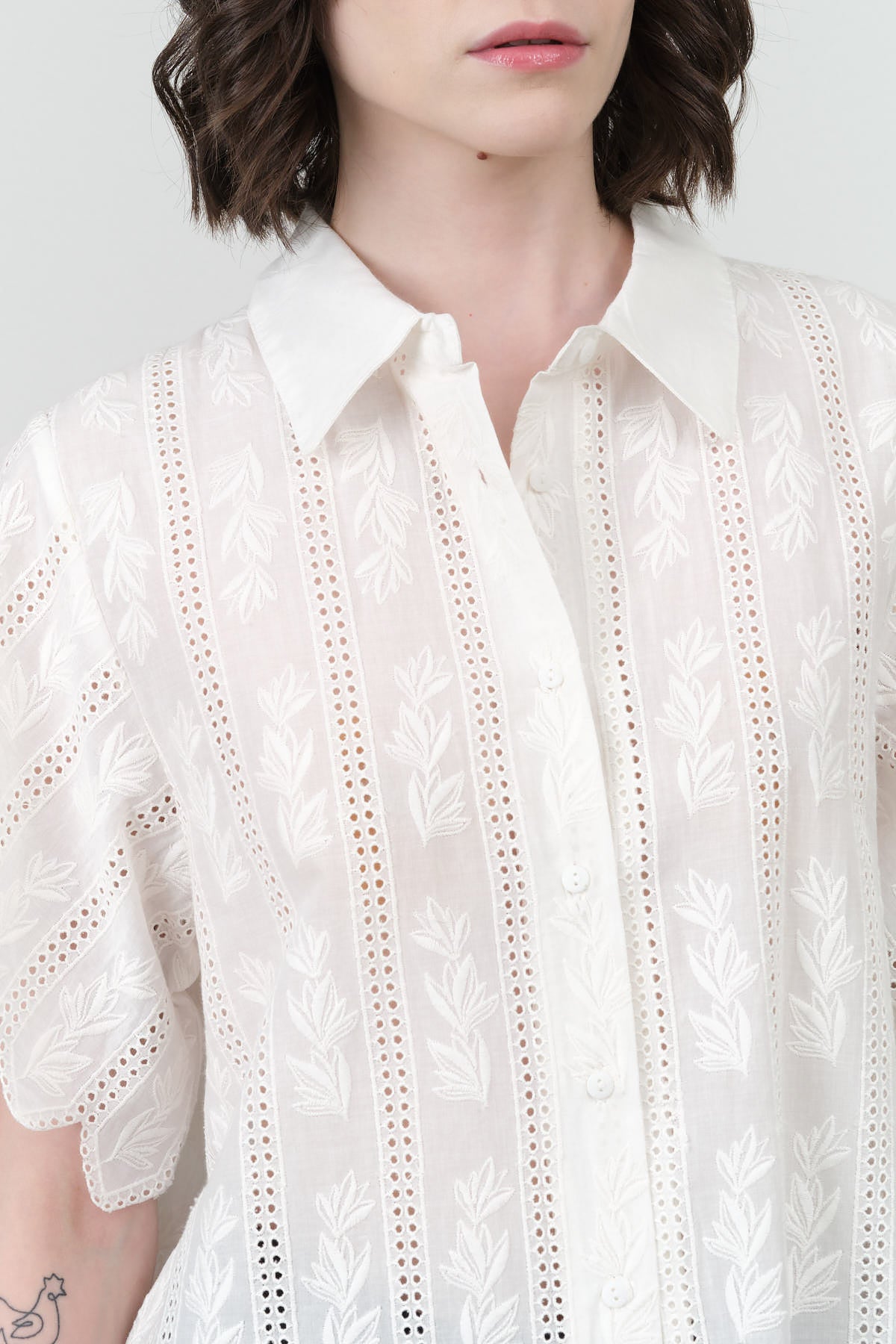 White Vine Eyelet Harbour Blouse Mirth