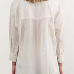 Mirth Apparel Womens Blouses Kyoto Blouse in White Linen