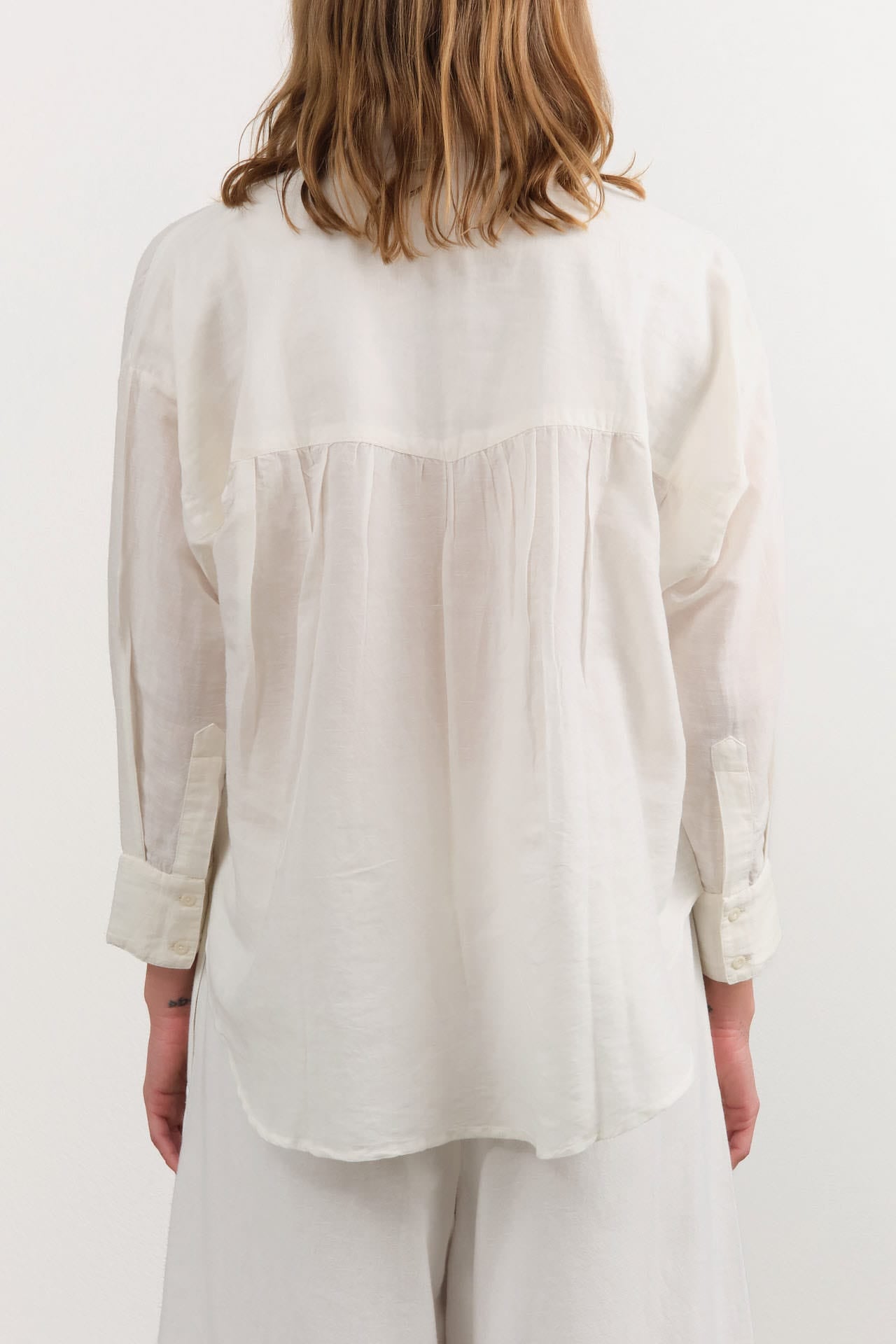 Mirth Apparel Womens Blouses Kyoto Blouse in White Linen