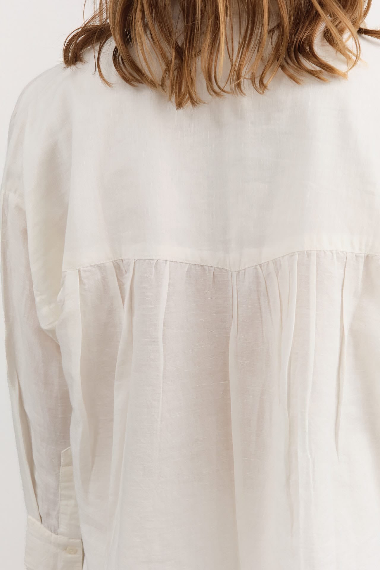 Mirth Apparel Womens Blouses Kyoto Blouse in White Linen
