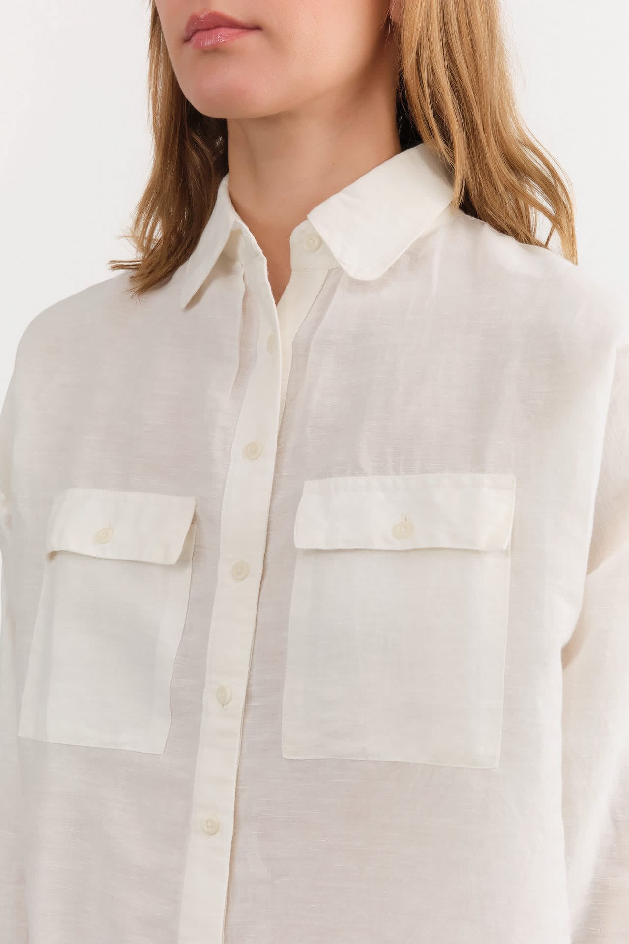 Mirth Apparel Womens Blouses Kyoto Blouse in White Linen