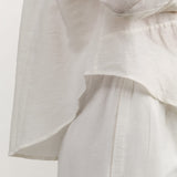 Mirth Apparel Womens Blouses Kyoto Blouse in White Linen