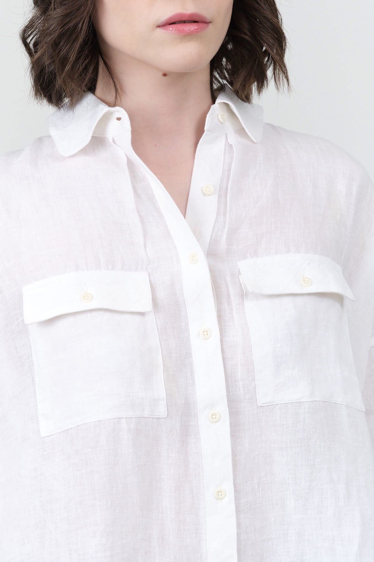 White Linen Kyoto Blouse by Mirth