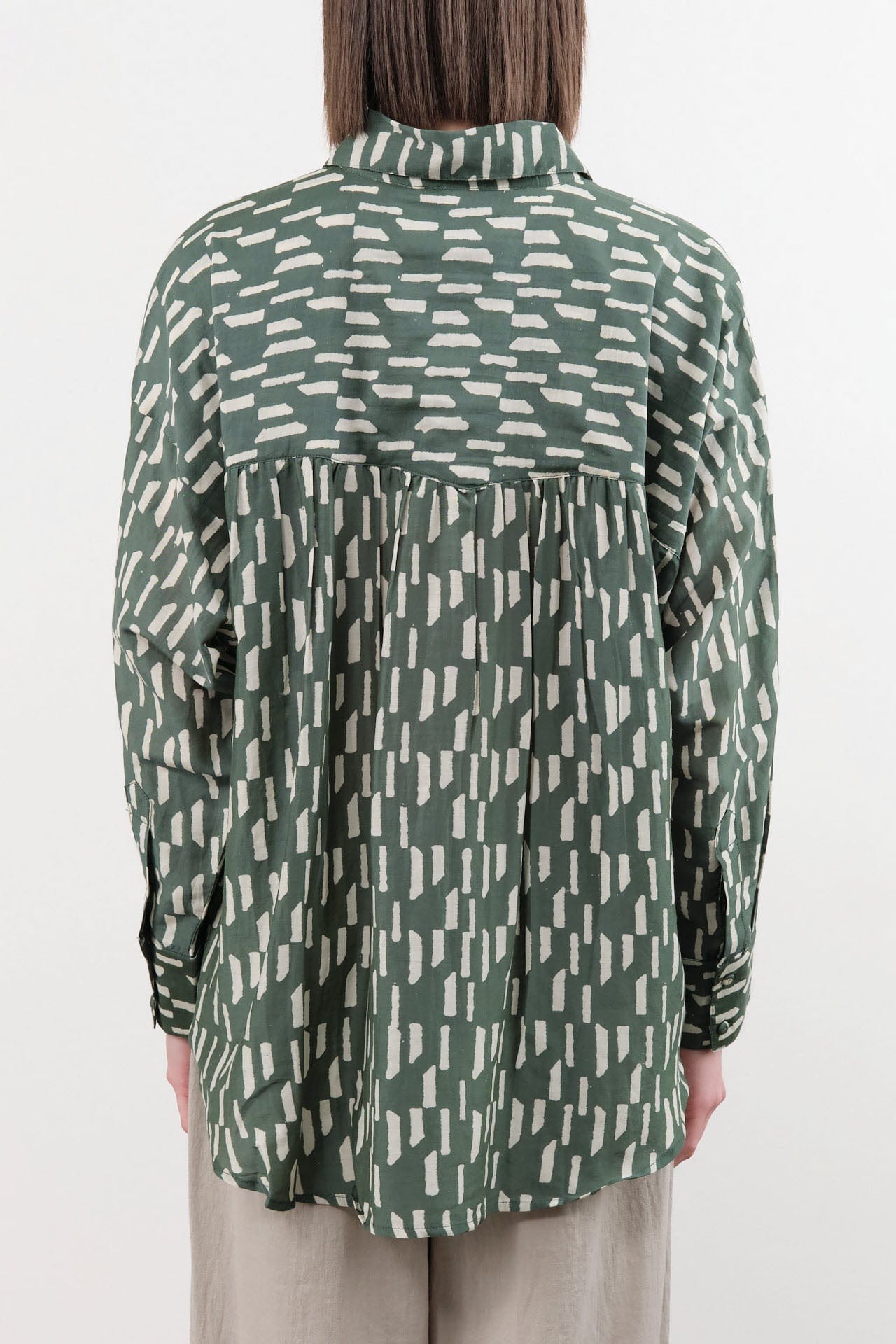 Mirth Apparel Womens Blouses Kyoto Shirt in Verdure Rainfall