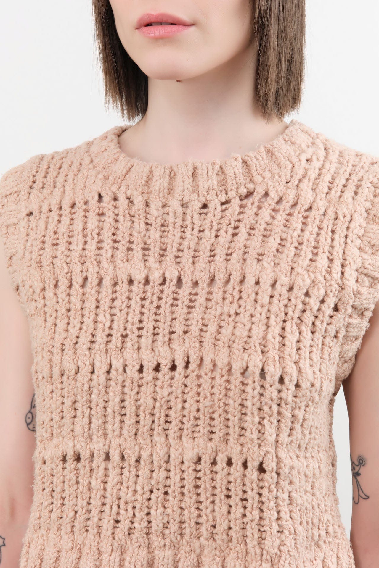 Mirth Apparel Womens Sweaters Marin Ladderstitch Knit Vest