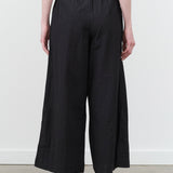 Cropped Wide Leg Mirth Pant in Dark Black by Mirth with Elastic Waist and Side Pockets