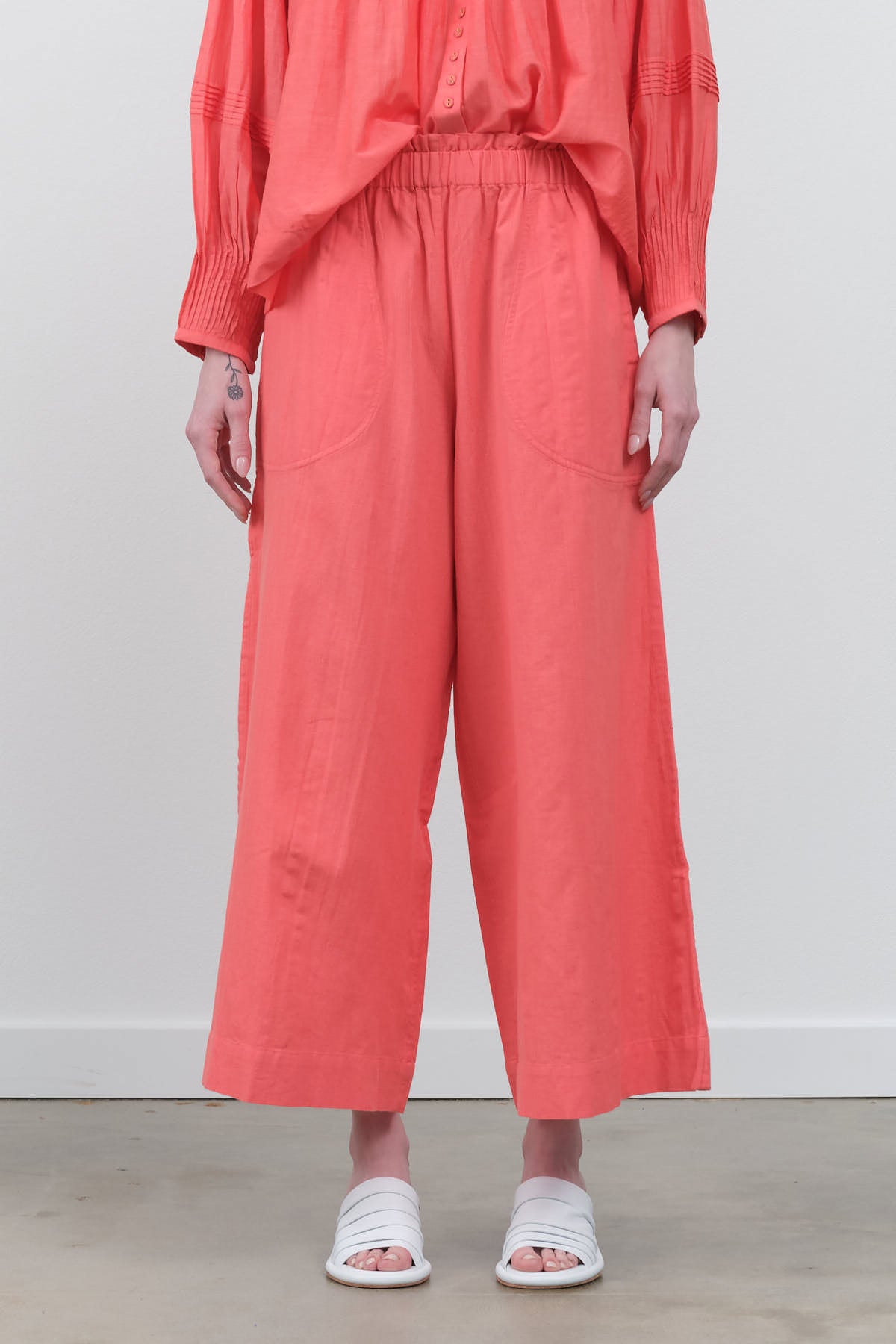 Front view of Mirth Pant in Coral