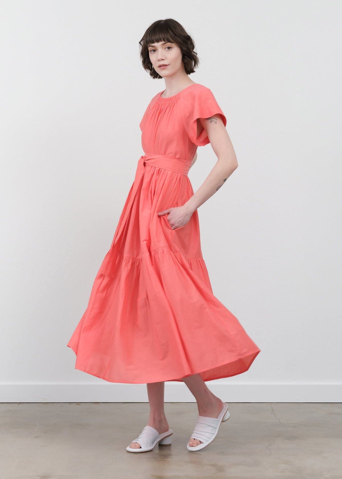 Mirth Apparel Womens Dresses Vienna Maxi Dress in Coral Coral / XSmall