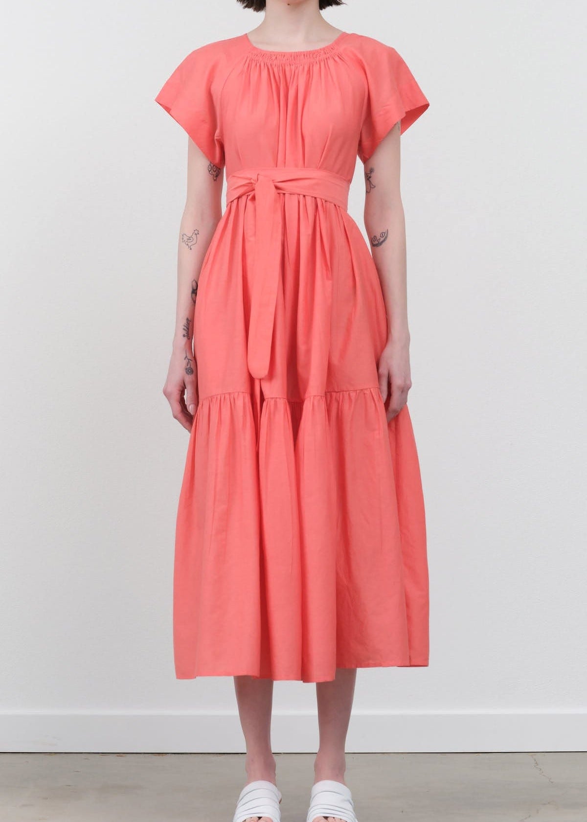 Mirth Apparel Womens Dresses Vienna Maxi Dress in Coral